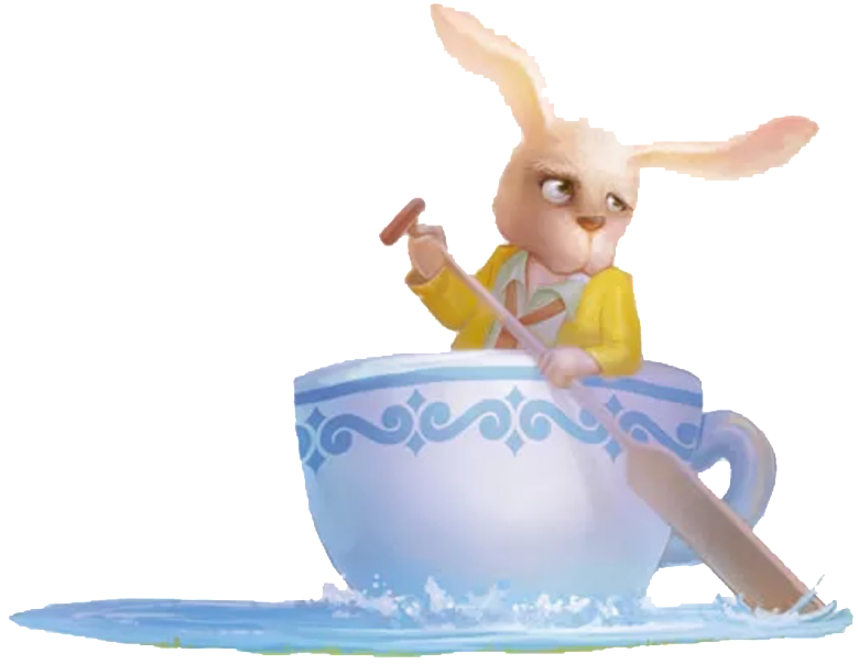 Cartoon Rabbit Pattern Element In Blue Cylinder - Cartoon (1024x1174), Png Download