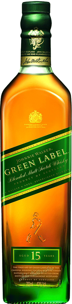 Johnnie Walker Green Label Blended Malt Scotch Whisky - Johnnie Walker Green Label Png (244x1024), Png Download