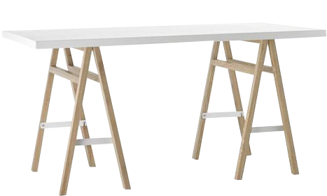 Zane White & Wood Sawhorse Table (475x285), Png Download