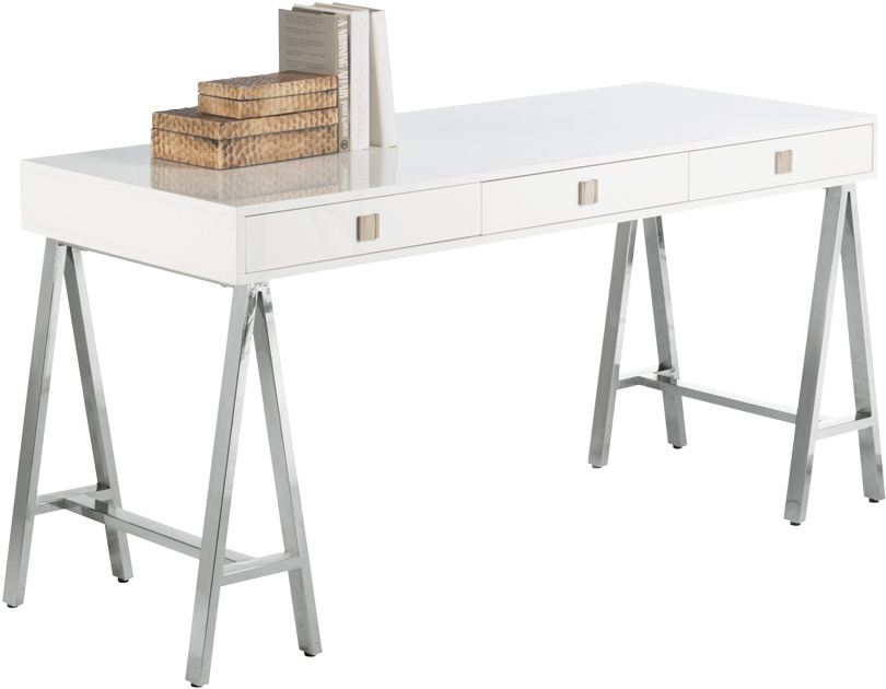 One Kings Lane - White High Gloss Desk (1000x800), Png Download