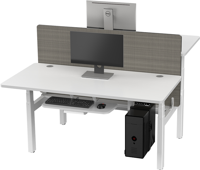 Eureka Standing Desks L Shape Right White - Standing Desk (800x632), Png Download