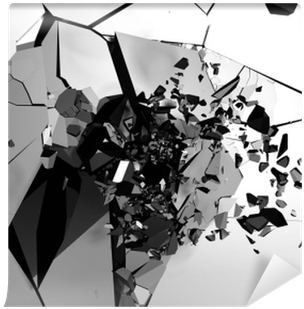Cracked Metallic Wall Surface With Explosion Demolition - Explosion (400x400), Png Download