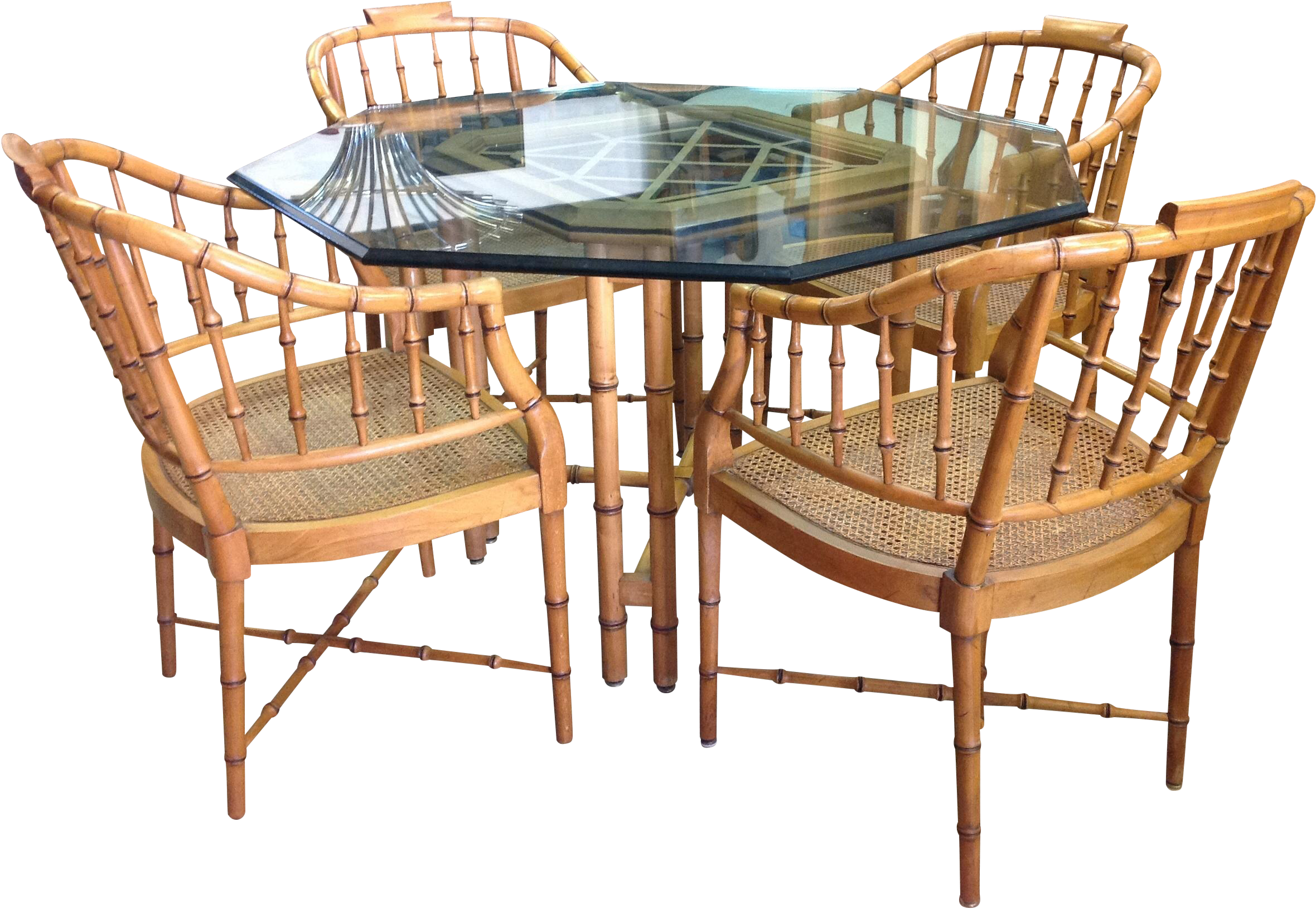 Baker Furniture Cane Dining Table - Cane (2592x1936), Png Download