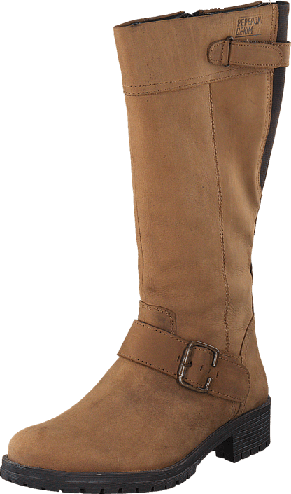 Authentic Winter Womens Peperoni 717-28616 Tan Synthetic - Pull On Wide Calf Riding Boots (416x705), Png Download