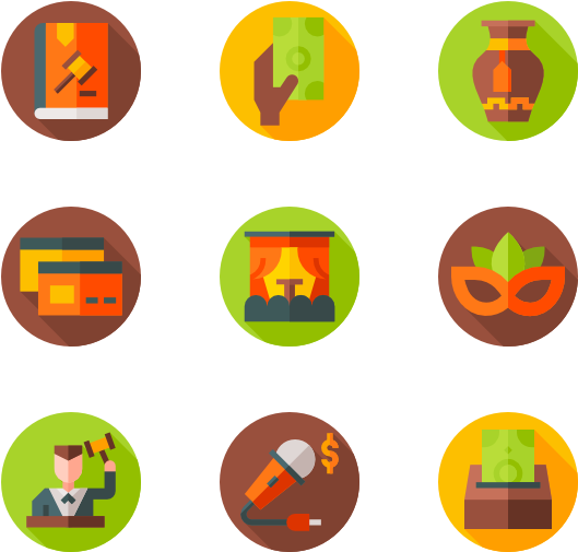Auction - Communication Flat Icon Png (600x564), Png Download