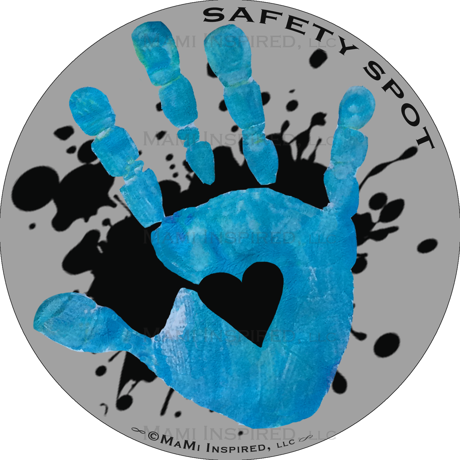 Safety Spot Kids Gray With Black Splat Hand Car Magnet - Safety Spot ...