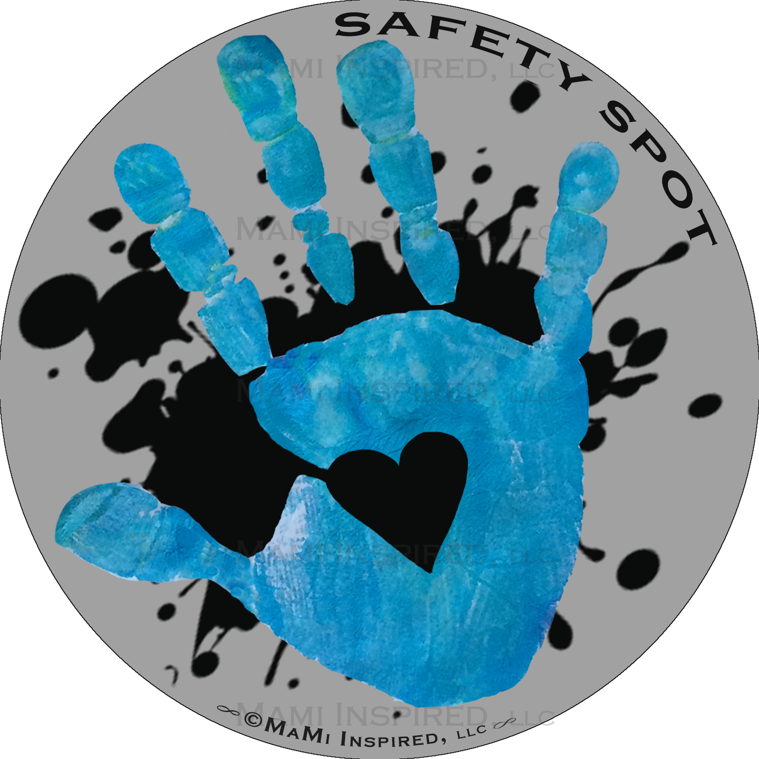 Safety Spot Kids Gray With Black Splat Hand Car Magnet - Safety Spot Inc. (1500x1500), Png Download