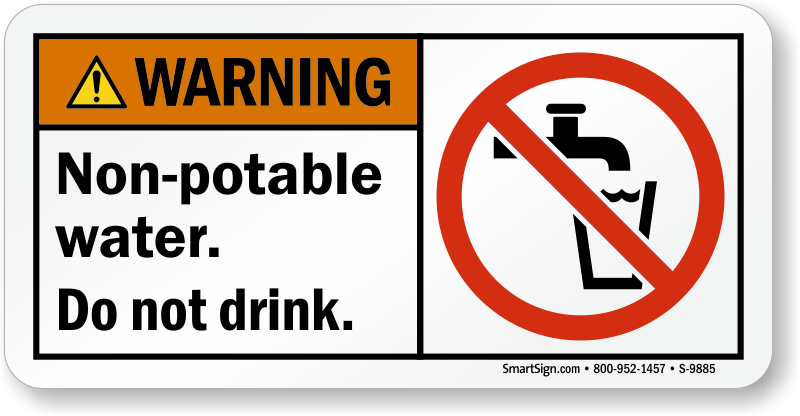 Zoom - Buy - Non Drinking Water Sign (800x416), Png Download
