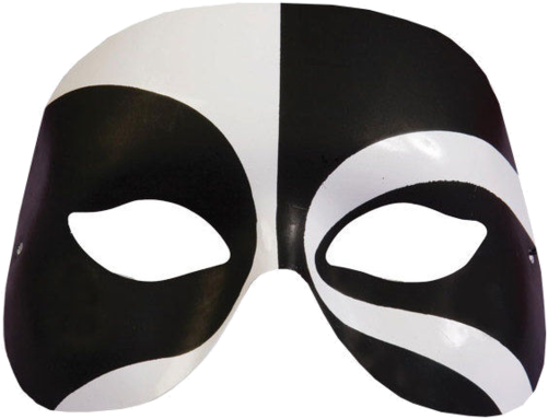 Black Masquerade Mask Png For Kids - Mask Half Black Half White Png (500x793), Png Download