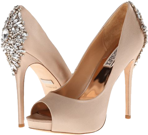 Satin Sandal Png Photos - Badgley Mischka Kiara Latte Satin Size 8 Crystal Embellished (680x509), Png Download