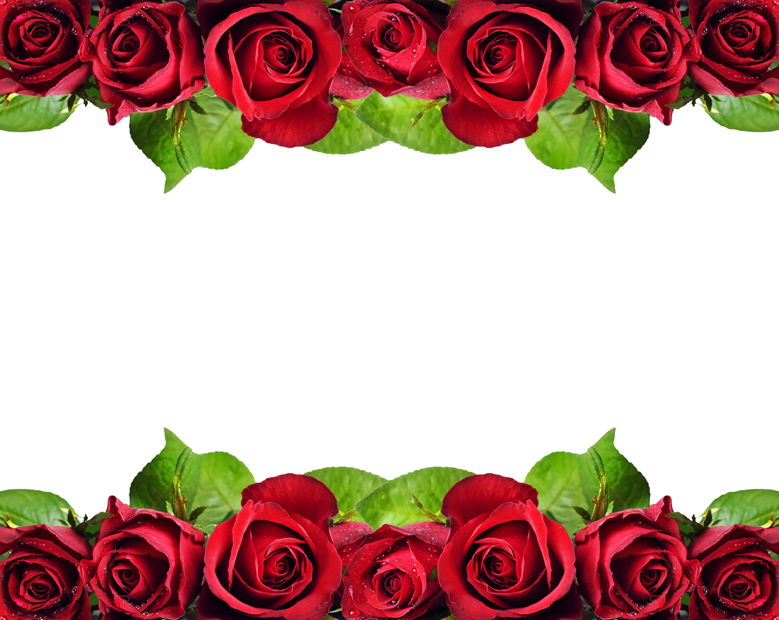 Red Roses Border Png - Red Roses Border Design Hd (1558x1240), Png Download