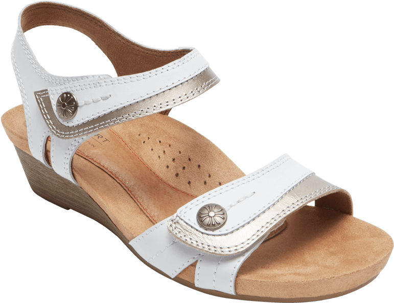 Cobb Hill Hollywood 2 White - New Women's Rockport Hollywood 2 Piece Sandal Shoes, (800x800), Png Download