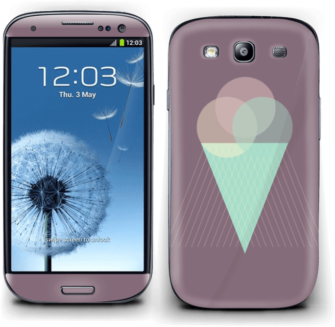 Purple Ice Cream - Sim Free Samsung Galaxy S3 I9300 Android - Unlocked (800x713), Png Download
