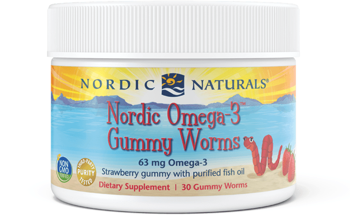 Nordic Omega-3 Gummy Worms™ - Nordic Naturals - Nordic Omega-3 Gummy Worms Strawberry (720x964), Png Download