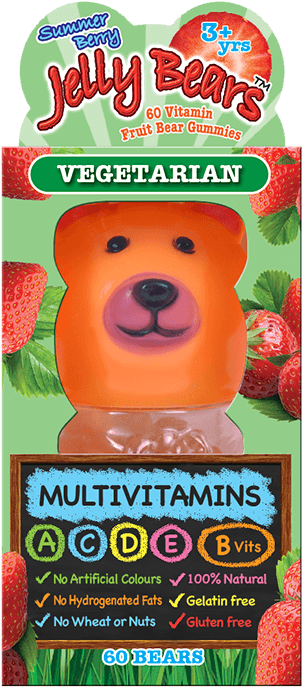 Jelly Bears Multivitamins Fruit Bear 60 Chewables - Jelly Bears Calcium Berries 60 Gummies (724x724), Png Download