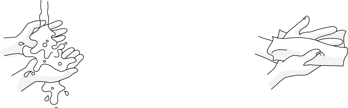 Rinse Hands Under Running Water, Dry Hands With Clean - Clock (1148x358), Png Download