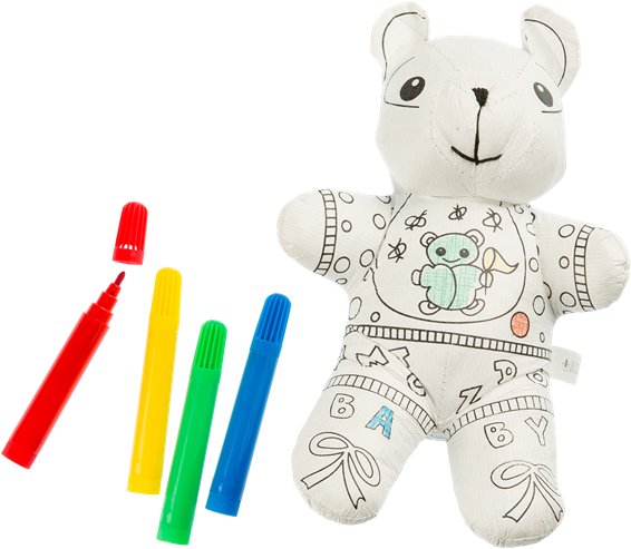 Washable Teddybear To Colour With Markers, Osme Baby - Teddy Bear (570x740), Png Download