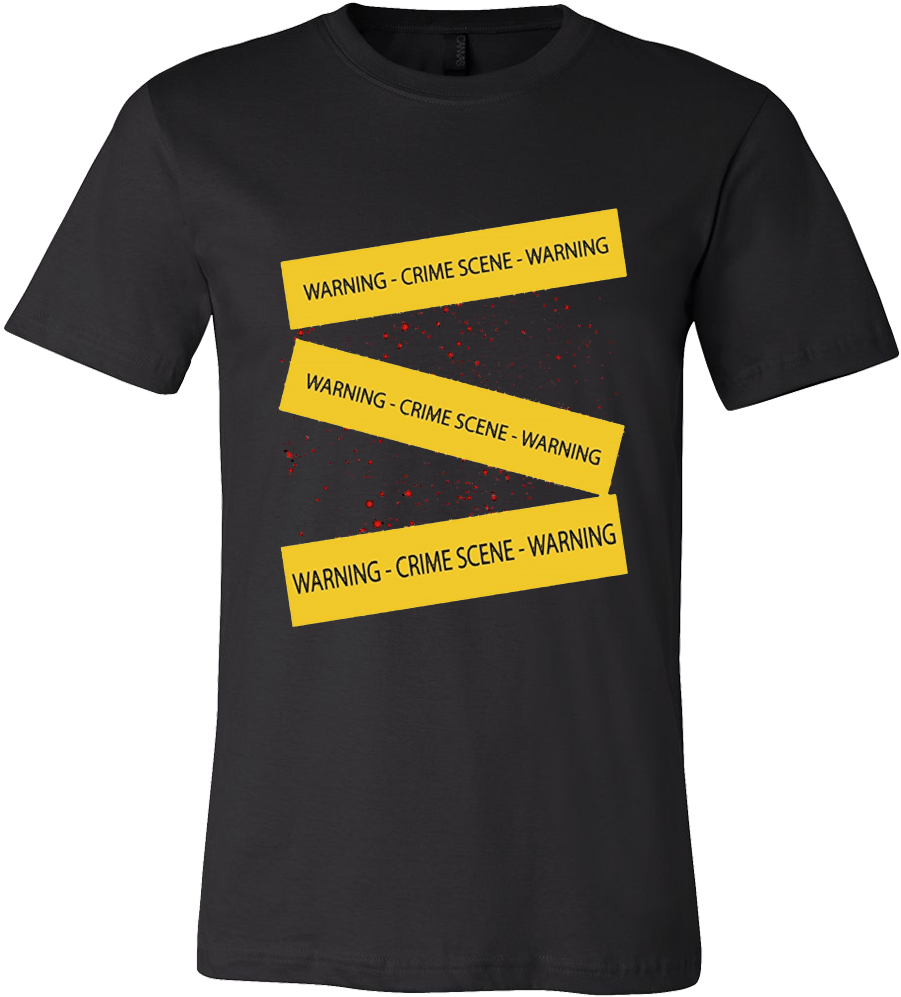 Crime Scene Tape Shirt With Blood Stains For Halloween - Shirt (1000x1000), Png Download