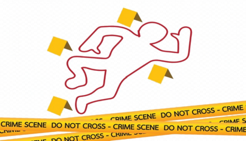 Crime Scene Body Outline And Tape - Graphic Design (480x275), Png Download