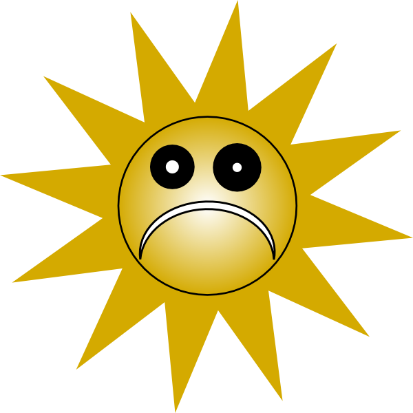 Grumpy Sad Sun Clip Art At Clker - Sad Sun Clip Art (600x600), Png Download