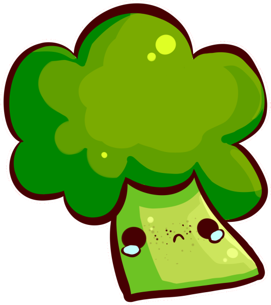Sad Clipart Broccoli - Broccoli Drawing Png (600x617), Png Download