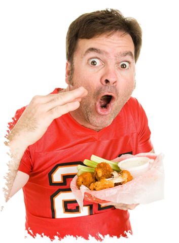 To Enter Into The Wing Eating Contest To See If You - Hot Wings Man (353x480), Png Download