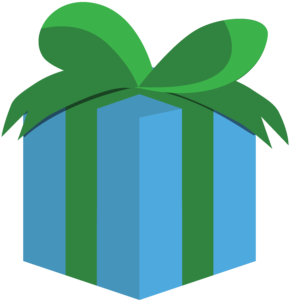 Happy Birthday Gift Blue Green - Blue (580x386), Png Download