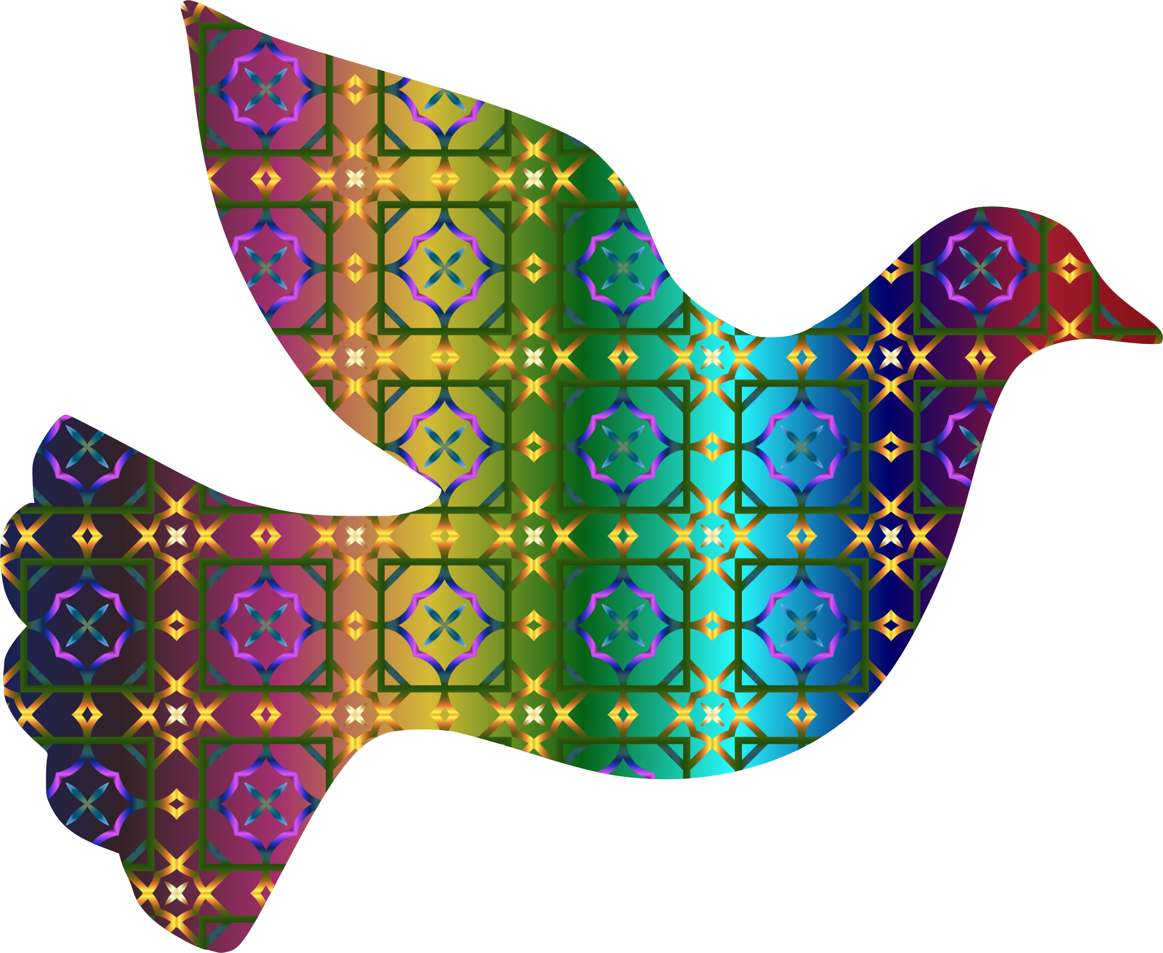 Dove Clip Art Png Download - Dove Clipart Colorful (2370x1942), Png Download