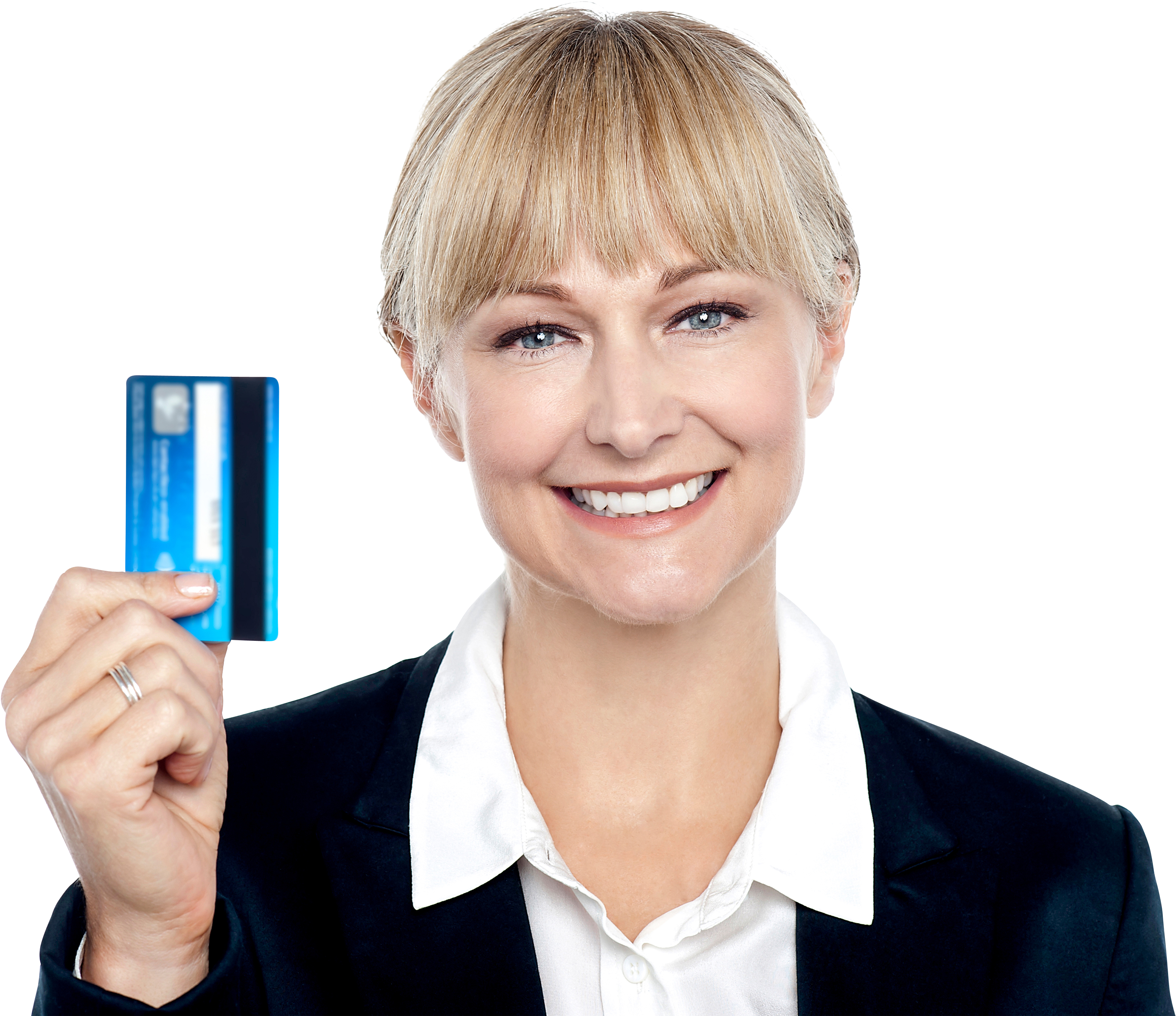 Women Holding Credit Card Png Image - Women With Bank Card (4809x3200), Png Download