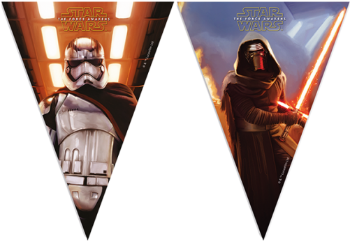 Star Wars The Force Awakens Triangle Flag - Star Wars Flag Banner (500x406), Png Download