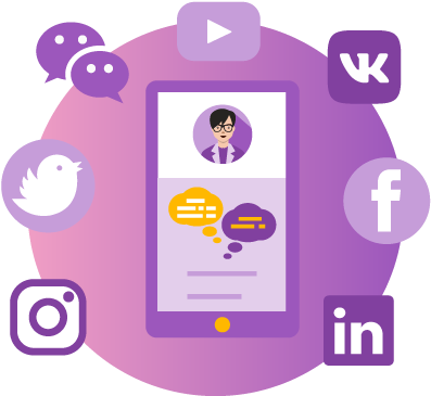 Social Media - Cartoon (465x500), Png Download