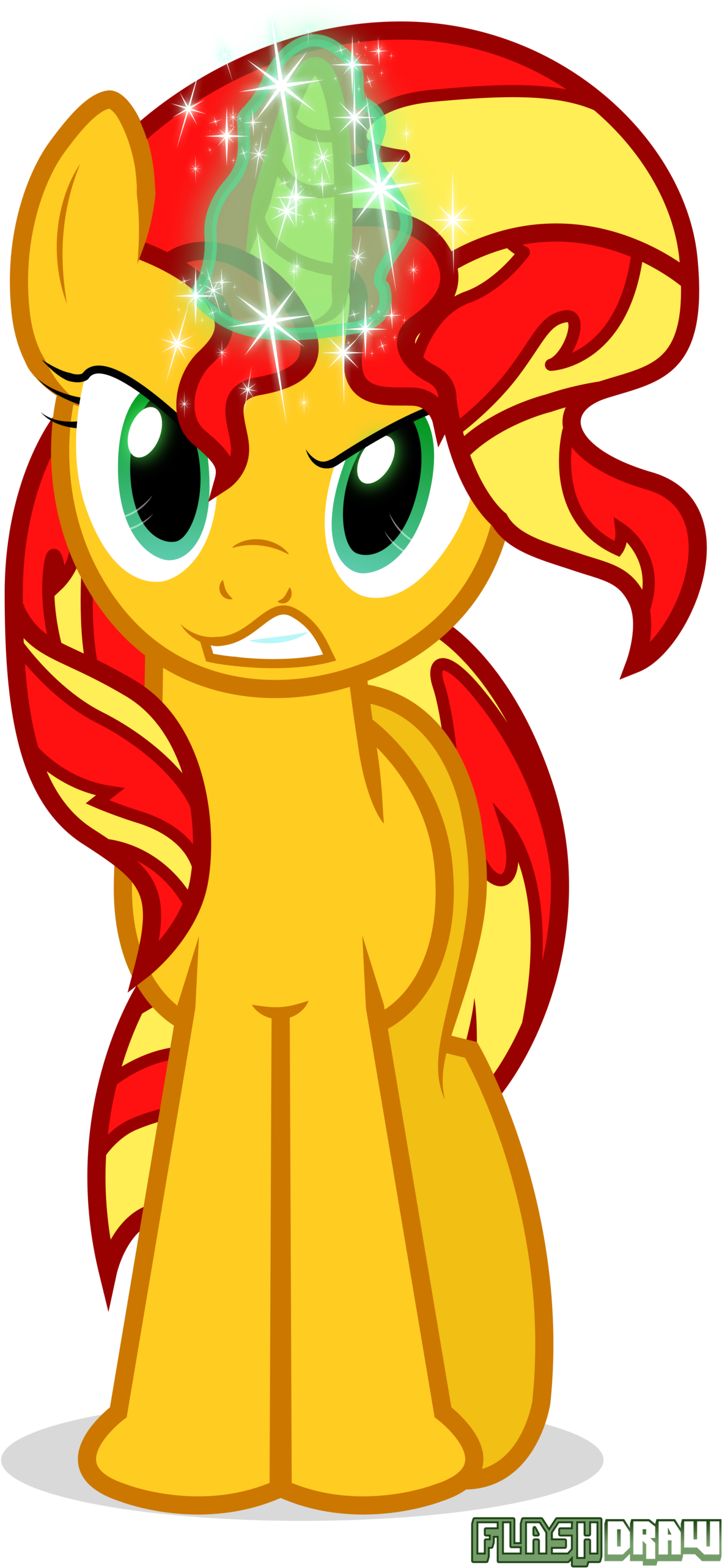 Sunset Shimmer Is Angry By Flash-draw - Sunset Shimmer Mad (1280x2594), Png Download