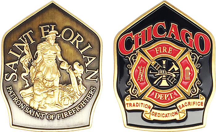 Chicago Fire Department Challenge Coin - Chicago Fire Challenge Coin (700x430), Png Download