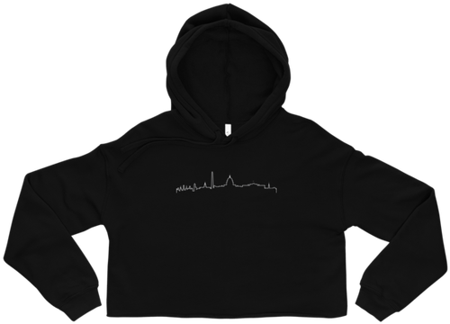 Washington Skyline Crop Hoodie In Black - Crop Top (500x500), Png Download