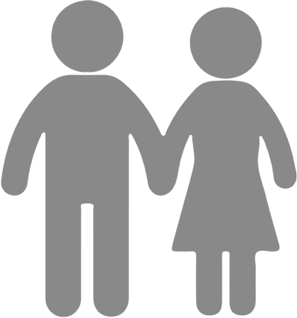 Many Couples Are Unable To Pay In Full For Services - Couple Pictogram (434x465), Png Download