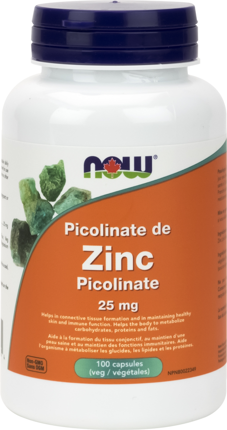 Zinc Picolinate 25 Mg Veg Capsules - Now Brand Zinc Picolinate 25 (464x880), Png Download