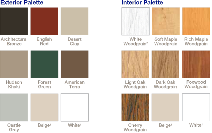 Colors And Woodgrain Options - Vinyl Window With Wood Interior (700x442), Png Download