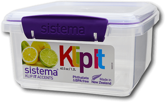 Sistema Klip-it Accents Rectangular Food Container - Sistema Klip It Accents Food Storage Container, 2 L (600x600), Png Download