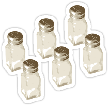 Salt Shakers - Glass Bottle (375x360), Png Download
