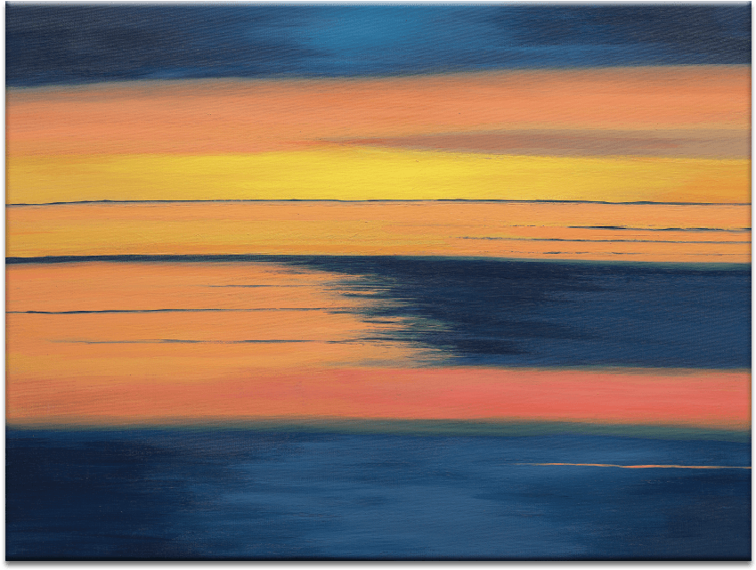 Sunset - Painting (900x900), Png Download