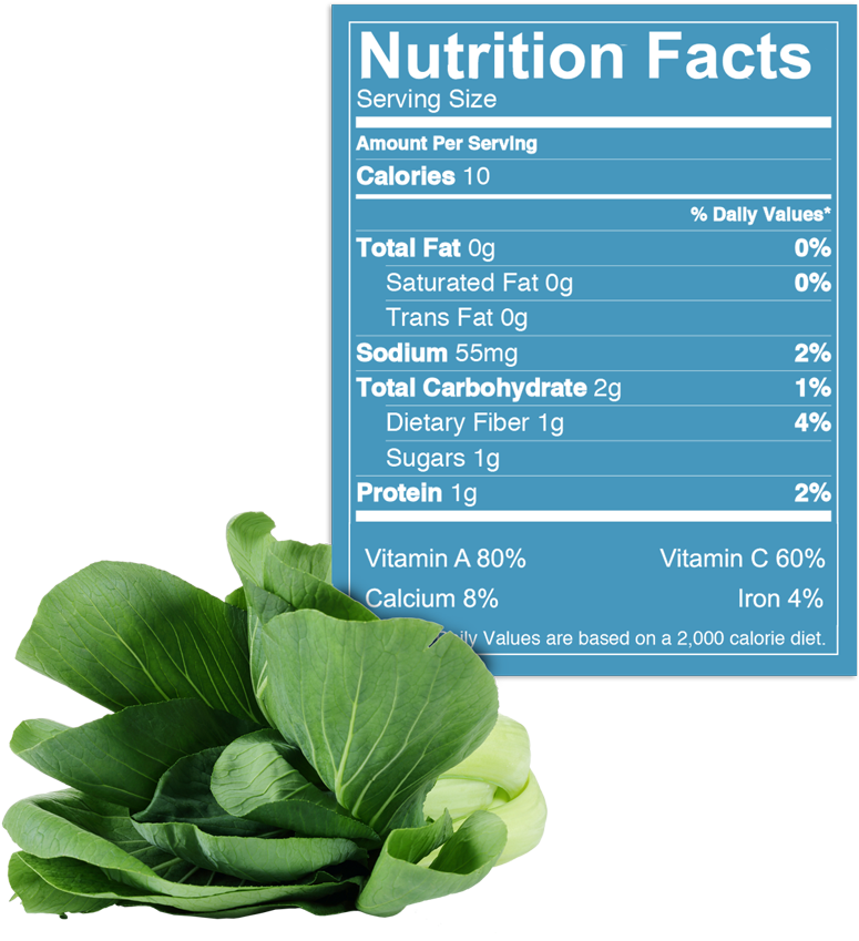 A Healthy Alternative - Raw Nutritional Value Of Bok Choy (800x864), Png Download