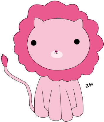 Lion Clipart Pink - Pink Lion Clipart (600x500), Png Download