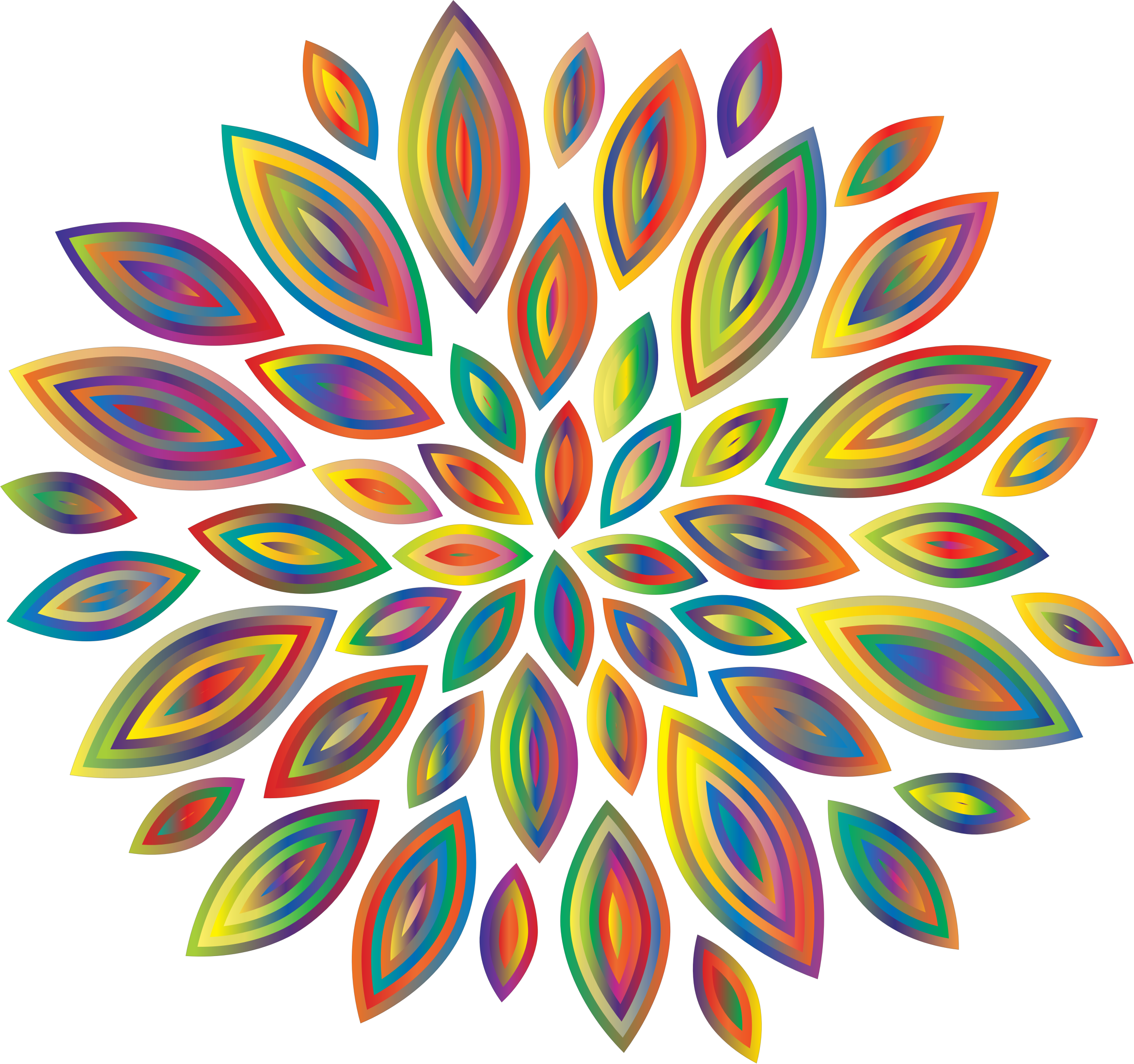 Petal Clipart Small Flower - Dahlia Flower Silhouette (2340x2197), Png Download