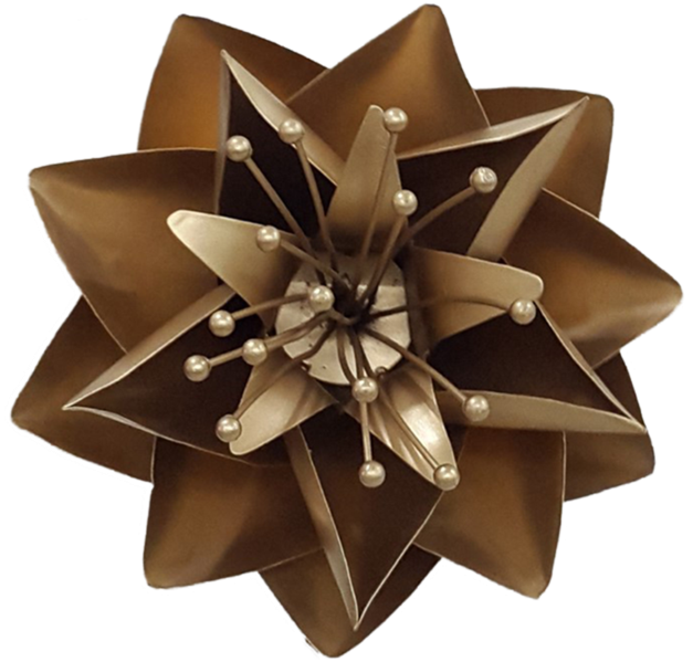 Gold Lotus Flower, Metal Flower Wall Art - Gold (1024x598), Png Download