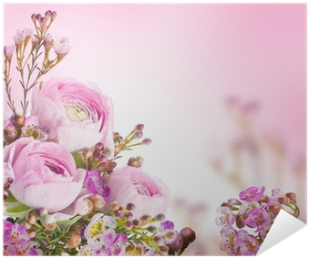 Gentle Bouquet From Pink Roses And Small Flower Poster - Tarjeta De Feliz Viernes (400x400), Png Download