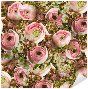 Gentle Bouquet From Pink Roses And Small Flower Sticker - Flower (400x400), Png Download
