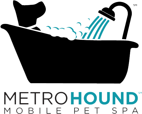 Full-sized Logo, Metrohound Spa, Mobile Pet Grooming - Dog Grooming Logo (505x415), Png Download