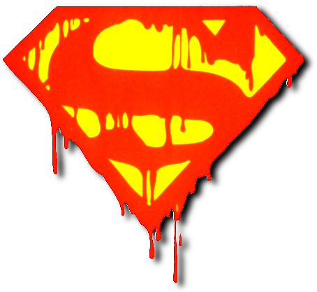 Death Of Superman Simbol - Melting Superman Logo (473x419), Png Download