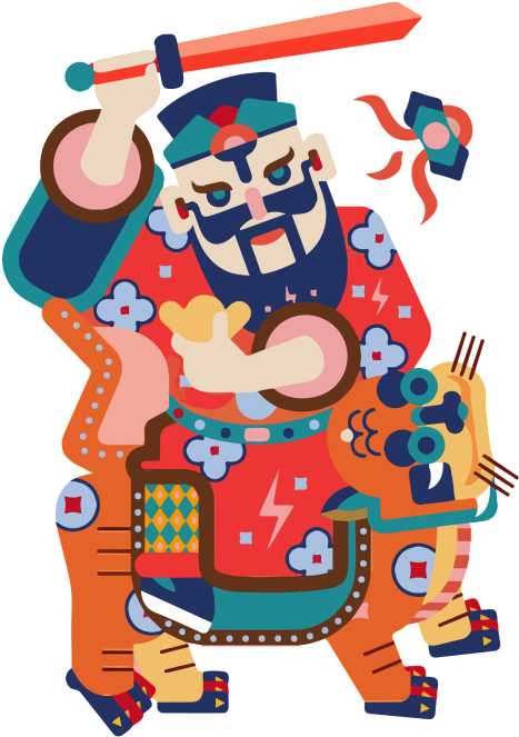 Cartoon Flat Gods Paper Cut Decorative - Painting (1024x834), Png Download