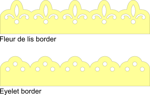 Fleur De Lis And Eyelet Border Svg Files - Motif (500x317), Png Download